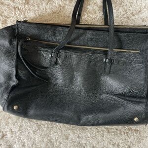Black Leather Tote Bag